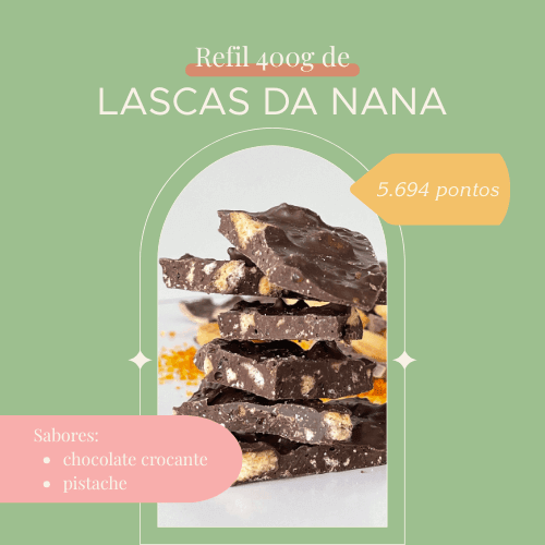 Refil de 400g de Lascas de Chocolate Crocante