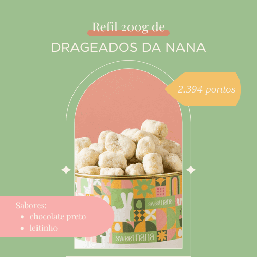 Refil de 200g de Drageado Chocolate Preto